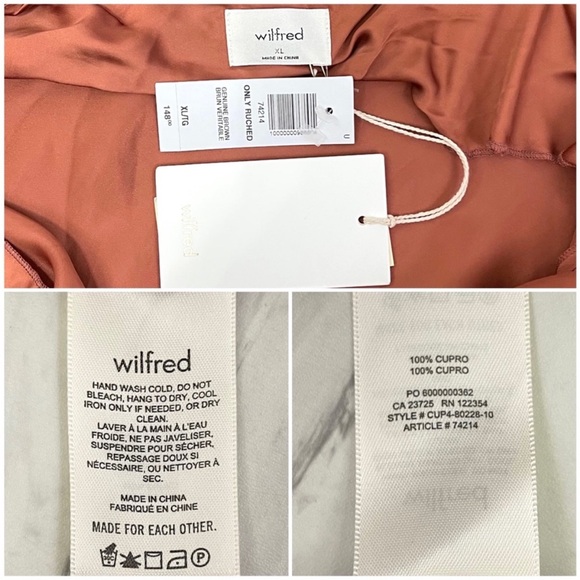 Aritzia- Wilfred Only Ruched Dress in Genuine Brown Size XL - Picture 12 of 12